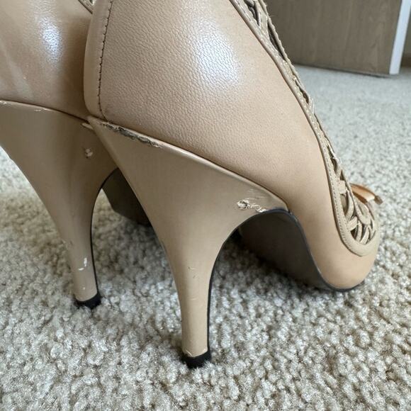 Ellen Tracy Madison Peep-toe heels Sandals Beige/Tan Size 7 - Picture 8 of 12